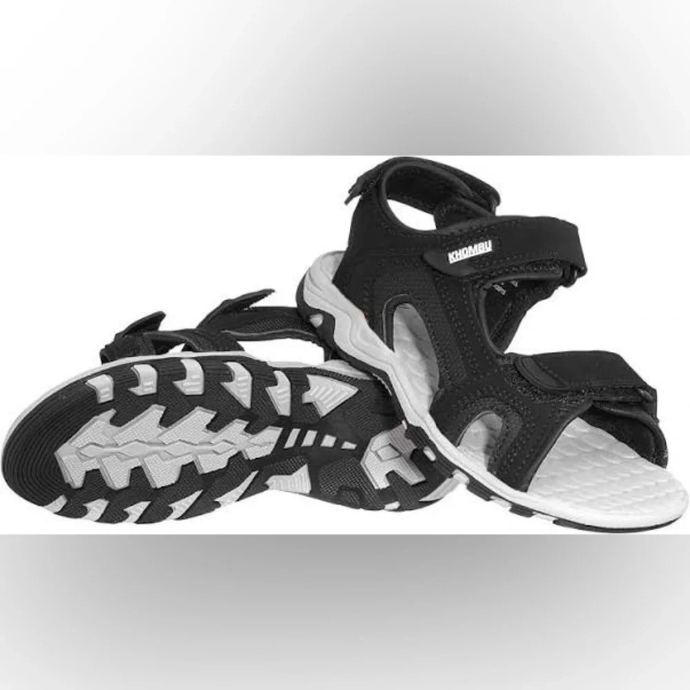 KHOMBU BRADY Kids Black Sandals Boy's Open Toe Sandal Non Slip Grip Sz 9T